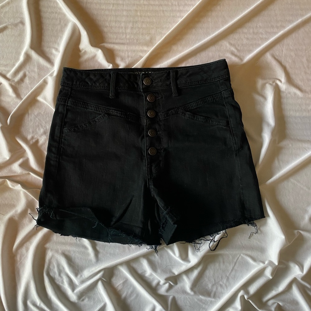 Black high waisted shorts, size 6